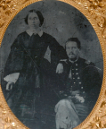 QUARTERPLATE RUBY AMBROTYPE OF UNION OFFICER AND WIFE