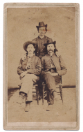 CDV of 3 SOLDIERS OF THE 12th ILLINOIS CAVALRY  