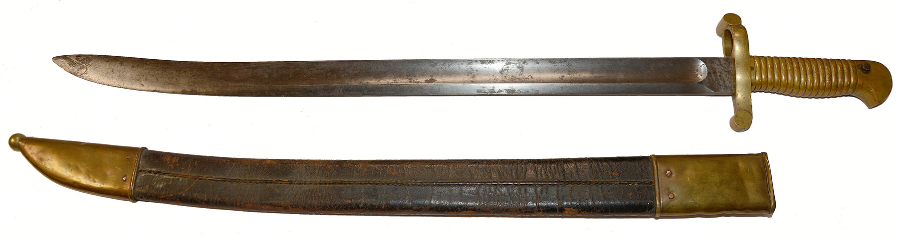 U.S. MODEL 1855 RIFLE SWORD BAYONET AND SCABBARD 1857 TO MID-1860 ...