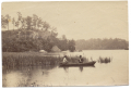 CDV UNMOUNTED IMAGE OF POINT OF ROCKS, VA WITH TWO MEN IN BOAT 