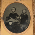 SIXTH PLATE TINTYPE OF TWO SMALL GIRLS: BLANCHE & GERTRUDE PETRIE