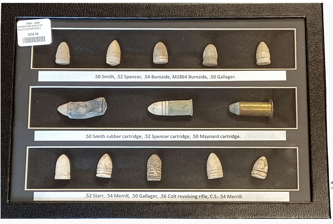 DISPLAY OF CARBINE BULLETS AND CARTRIDGES