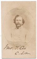 CDV OF CONFEDERATE CAVALRY COLONEL JOHN T. COX 