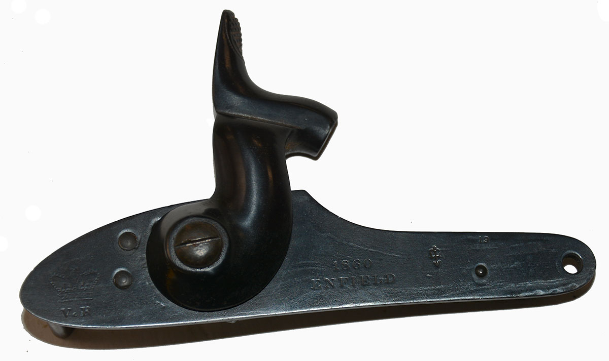 COMPLETE P1853 ENFIELD RIFLE LOCK, DATED 1860, WITH SNIDER CONVERTED HAMMER