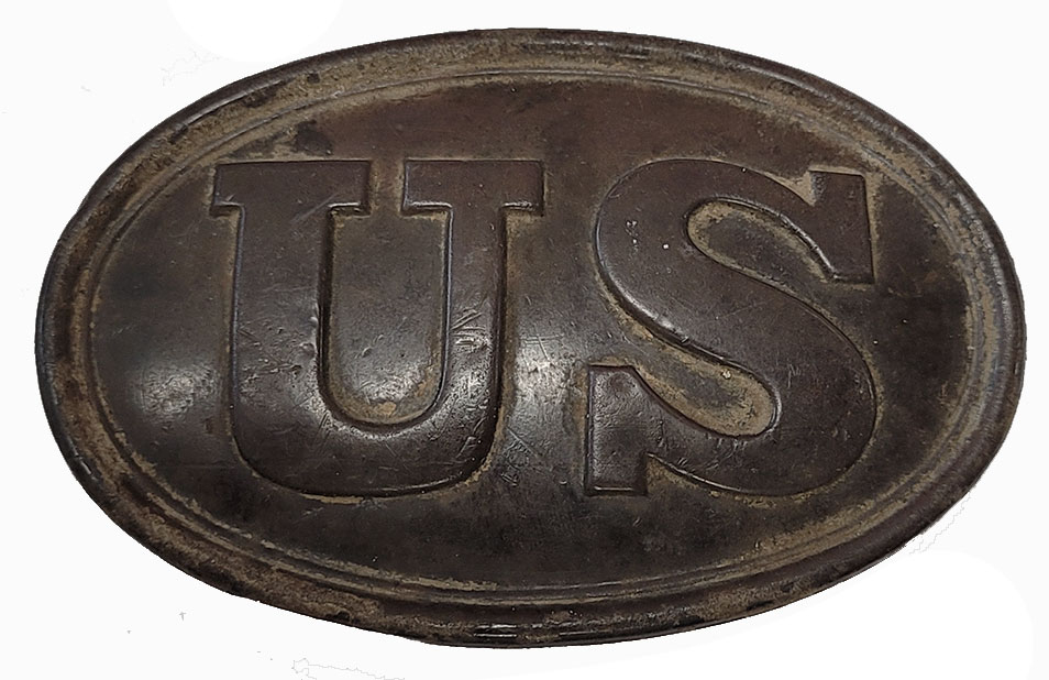 US P39 CARTRIDGE BOX PLATE RECOVERED TANEYTOWN ROAD FROM KEN BREAM COLLECTION LOT NO. 110