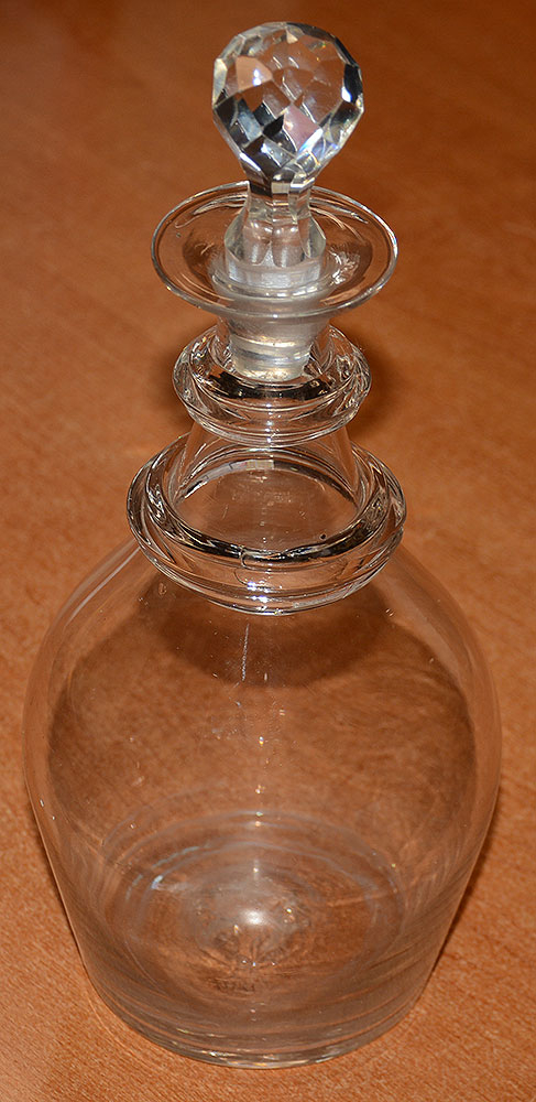 HAND BLOWN GLASS DECANTER C. 1815-1840 