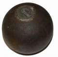 U.S. 12-POUNDER SPHERICAL BORMANN CASE SHOT SHELL FROM G.A.R. SKELLY POST #9, GETTYSBURG