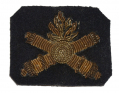 EMBROIDERED BULLION ORDNANCE INSIGNIA WITH CROSSED CANNON AND “SHELL AND FLAME”