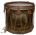 EISENBRANDT EXHIBITION GRADE PAINTED DRUM WITH ZOUAVE BATTLE SCENE