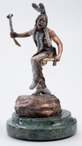 1991 LEGENDS MIXED MEDIA SCULPTURE ENTITLED “MEDICINE DANCER” BY CHRISTOPHER PARDELL