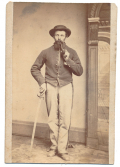 CDV OF ARMED UNION SOLDIER SMOKING A PIPE