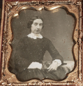 SIXTH-PLATE DAGUERREOTYPE OF WOMAN IN “LIBERTY” THERMOPLASTIC CASE