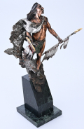 1992 LEGENDS MIXED MEDIA BRONZE MYSTICAL HUNTERS QUEST STATUE BY ARTIST DAN MEDINA