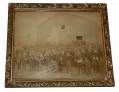 FRAMED PHOTO OF THE DEDICATION OF THE GETTYSBURG CORPORAL SKELLY GAR POST NO. 9 MONUMENT