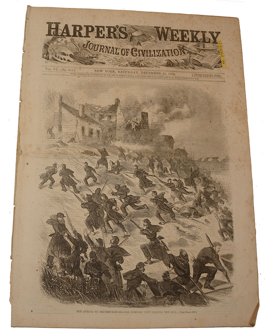 HARPER’S WEEKLY, NEW YORK, DECEMBER 27, 1862 – BATTLE OF FREDERICKSBURG