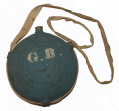 VERY NICE LIGHT BLUE CANTEEN WITH STENCILLED SOLDIER’S WHITE INITIALS- THE ONE IN THE BOOK!