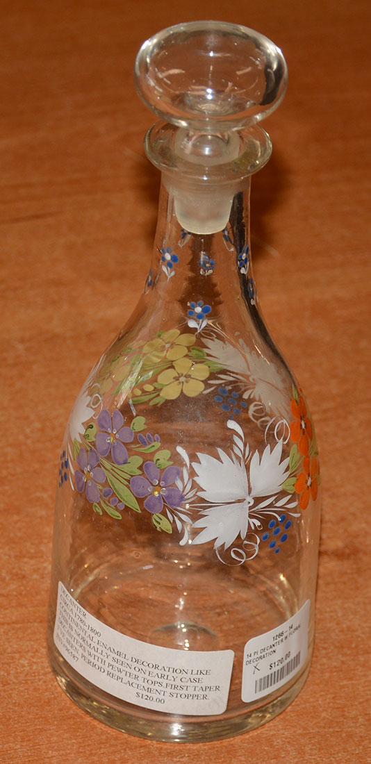 VERY ATTRACTIVE CIRCA 1780-1800 DECORATED DECANTER