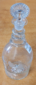 SMALL DECANTER WITH ETCHED GRAPEVINES