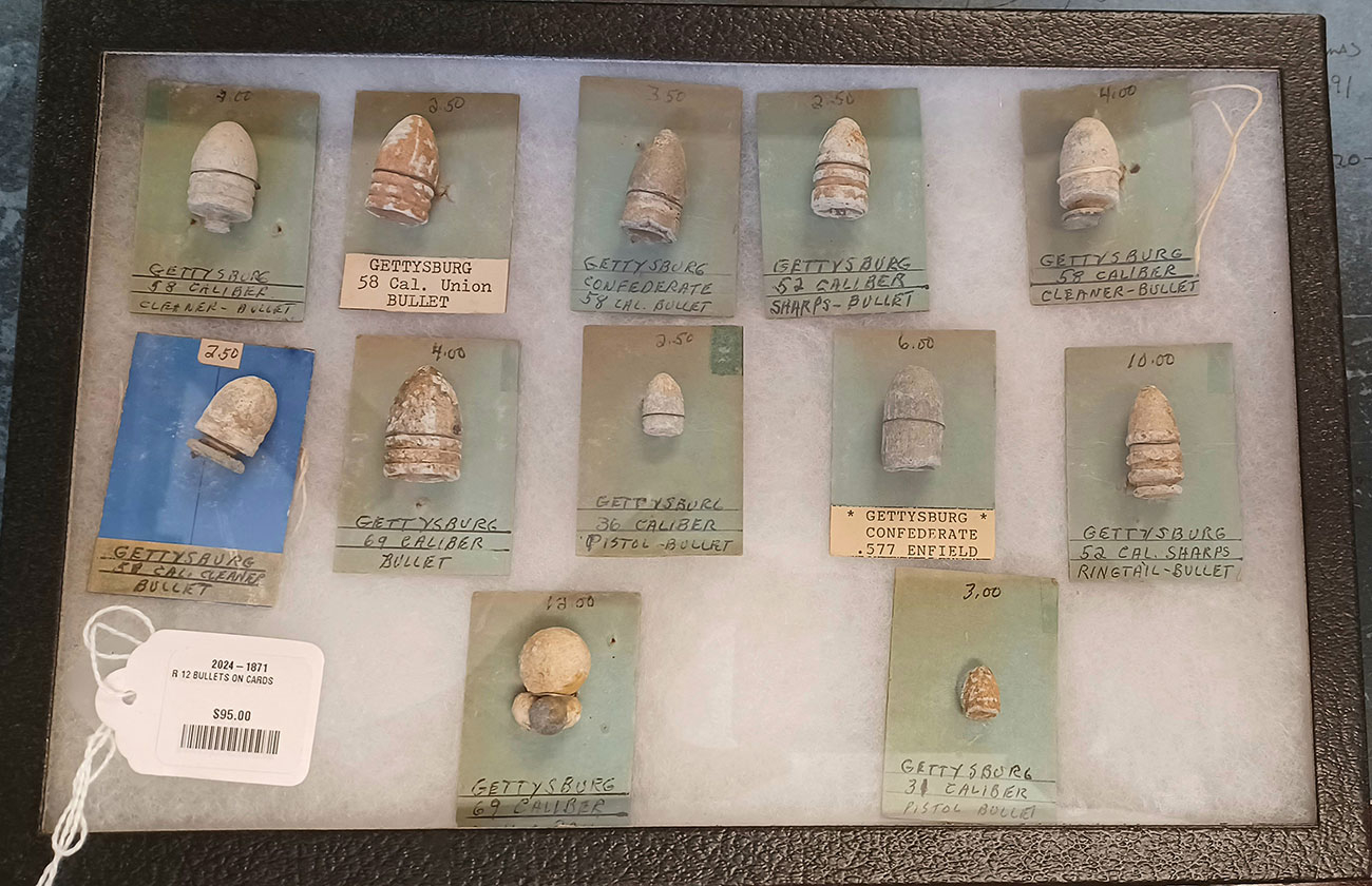 CIVIL WAR BULLET SOUVENIRS SOLD FROM THE GETTYSBURG “BATTLEFIELD MILITARY MUSEUM”