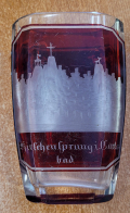 BOHEMIAN RED RUBY GLASS WITH ENGRAVING