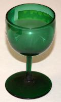 CIRCA 1830-1840 EMERALD GREEN BRISTOL WINE GLASS