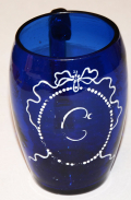 COBALT BLUE BLOWN GLASS MUG