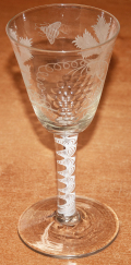 CIRCA 1755 – 1780 OPAQUE TWIST STEM WINE GLASS	