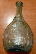 AQUA UNION EAGLE CALABASH BOTTLE C1860s