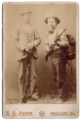 VERY UNIQUE CABINET CARD PHOTOGRAPH OF KENTUCKY HUNTER AND GUIDE