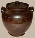 CIRCA 1880 LARGE STONEWARE ALBANY GLAZE CROCK 