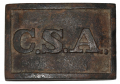 CONFEDERATE ATLANTA STYLE CSA RECTANGULAR BELT PLATE: FOUND AT RESACA