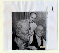 1955 ASSOCIATED PRESS WIRE PHOTO OF ALBERT WOOLSON WITH BRONZE LIKENESS