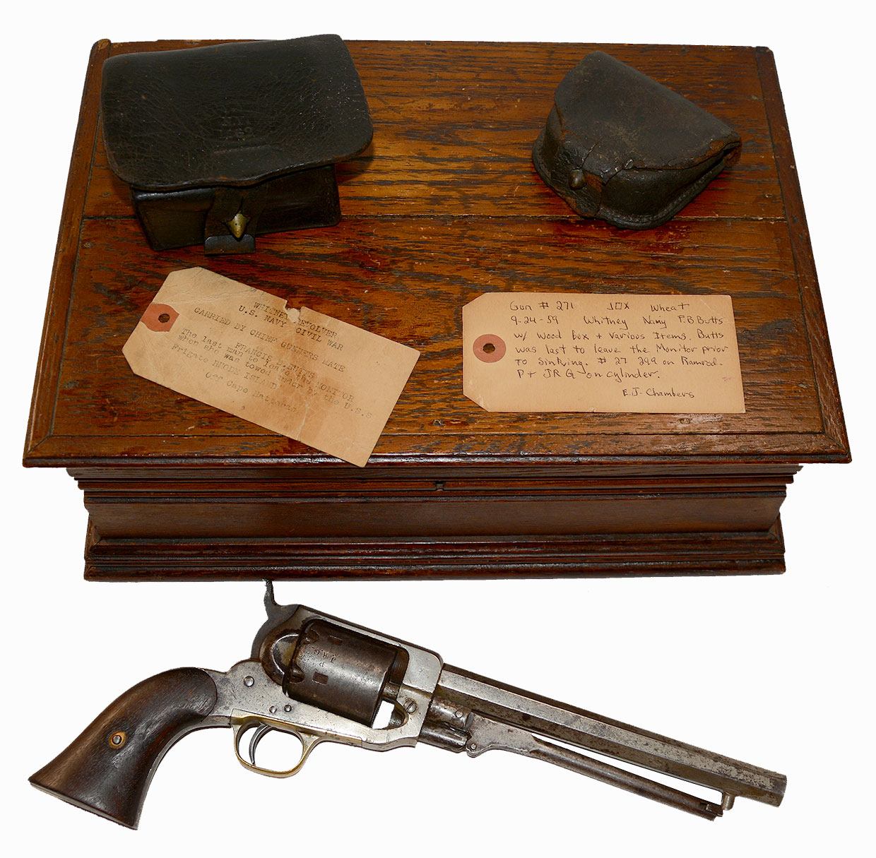 IDENTIFIED WHITNEY NAVY REVOLVER OF FRANCIS B. BUTTS, AMONG THE LAST OFF THE MONITOR