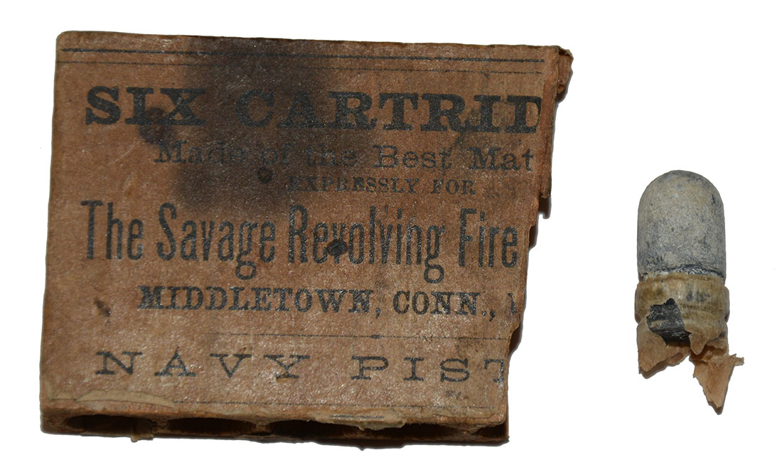 PARTIAL CARTRIDGE PACK AND BULLET FOR SAVAGE REVOLVER