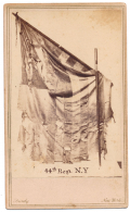 CDV OF THE WAR-TORN REGIMENTAL FLAG OF THE 44th NEW YORK INFANTRY 