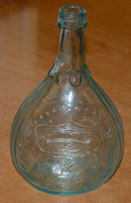 AQUA UNION A.R.S. MASONIC EAGLE CALABASH BOTTLE C1860s