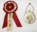 QUITE RARE UNITED DAUGHTERS OF THE CONFEDERACY (UCV) REUNION BADGE AND RIBBON 