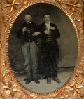 STUNNING QUARTER PLATE TINTYPE OF CIVIL WAR SOLDIER AND FRIEND