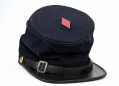 COMMERCIAL, PRIVATE PURCHASE, CIVIL WAR BUMMER CAP WITH CORPS BADGE