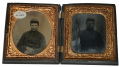 REMARKABLE DOUBLE SIXTH PLATE TINTYPE PHOTO OF US CIVIL WAR SOLDIER