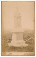 TIPTON CABINET CARD OF THE 11TH MASSACHUSETTS INFANTRY MONUMENT ON THE EMMITSBURG RD.