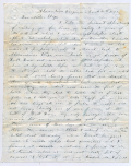 UNION SOLDIER LETTER - PRIVATE FRANCIS AUBIN, 22ND NEW YORK INFANTRY; MORTALLY WOUNDED AT SOUTH MOUNTAIN, MD, 9 /14/ 1862