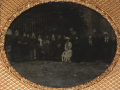 SIXTH-PLATE OUTDOOR AMBROTYPE OF LARGE GROUP