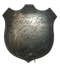 “WAR OF 1861” SILVER IDENTIFICATION SHIELD OF DENNIS TITUS - 31st NEW JERSEY, LATER IN THE 11th PA CAVALRY