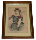 FRAMED CURRIER AND IVES PRINT “THE LITTLE VOLUNTEER”