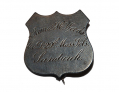 IDENTIFICATION SHIELD OF JAMES H. WOODS, 29th MASSACHUSETTS: WITH THE IRISH BRIGADE ON THE PENINSULA AND AT ANTIETAM!