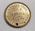 SCARCE F.B. SMITH MADE WASHINGTON BUST IDENTIFICATION TAG OF LUTHER RICE – 14th and 1st MASS HEAVY ARTILLERY: HE UNDERSTATED HIS AGE TO GET INTO SERVICE