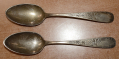 PAIR OF ENGRAVED 19TH CENTURY STERLING SILVER SERVING SPOONS BY HARRIS & SHAFER