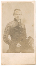 RARE SALT PRINT CDV OF JOHN PELHAM – “THE GALLANT PELHAM” - IN HIS WEST POINT UNIFORM; CHIEF OF JEB STUART’S ARTILLERY; MORTALLY WOUNDED AT KELLY’S FORD 