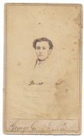 CDV OF PRIVATE GEORGE FRISBIE – 16th CONNECTICUT, POW AND DEFENDER OF PLYMOUTH, NC